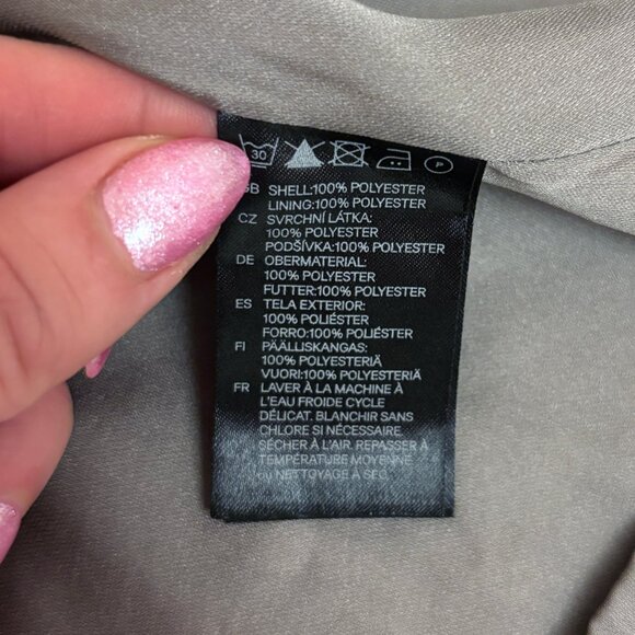 H&M warm gray sheer polka dot a-line skirt size US 8 - Picture 6 of 10